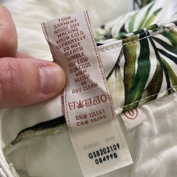 7 For All Mankind Ankle Skinny Tropical Palm Tree Print Jeans 🌴 Size 0 - Picture 9 of 9